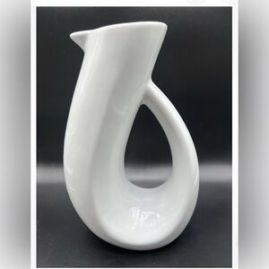 Vintage Mint Glossy White Artistic Vase